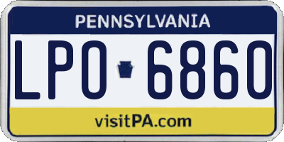 PA license plate LPO6860