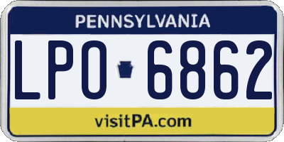PA license plate LPO6862