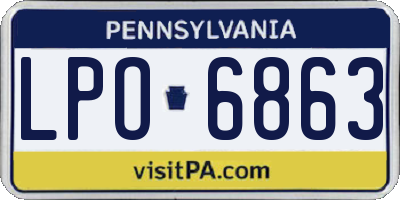 PA license plate LPO6863