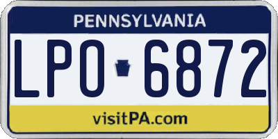PA license plate LPO6872