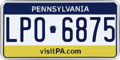 PA license plate LPO6875