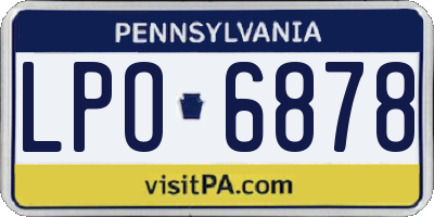 PA license plate LPO6878