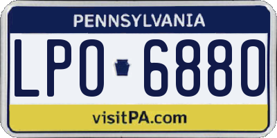 PA license plate LPO6880