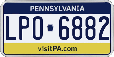 PA license plate LPO6882