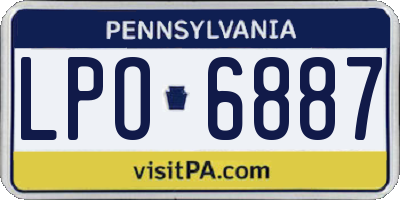 PA license plate LPO6887