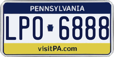PA license plate LPO6888
