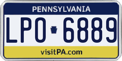 PA license plate LPO6889
