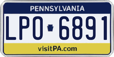 PA license plate LPO6891