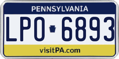 PA license plate LPO6893