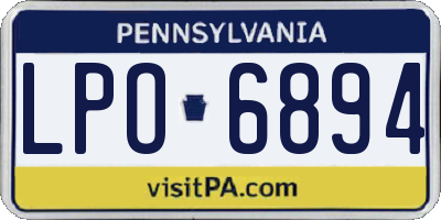 PA license plate LPO6894