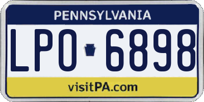 PA license plate LPO6898