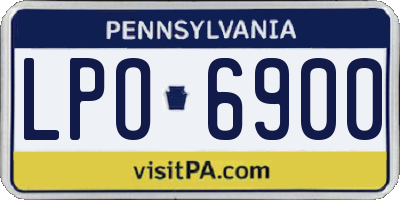PA license plate LPO6900