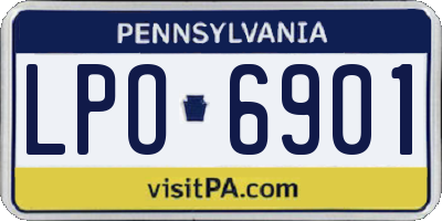 PA license plate LPO6901