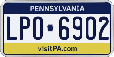 PA license plate LPO6902