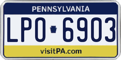 PA license plate LPO6903
