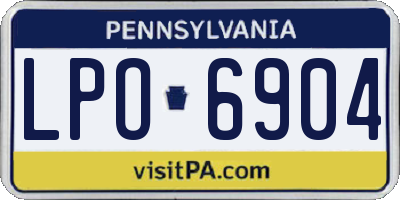 PA license plate LPO6904