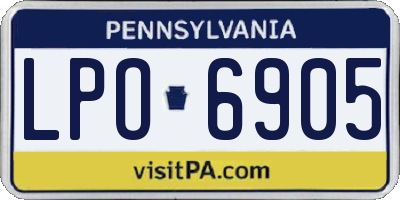 PA license plate LPO6905