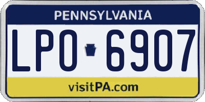 PA license plate LPO6907