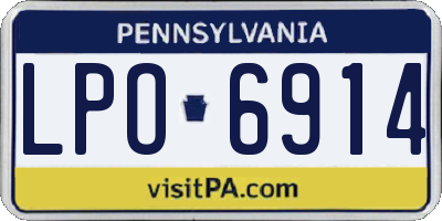 PA license plate LPO6914