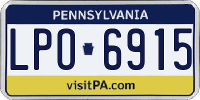 PA license plate LPO6915