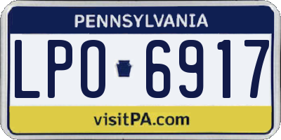 PA license plate LPO6917