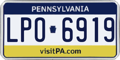 PA license plate LPO6919