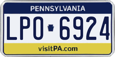 PA license plate LPO6924