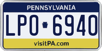 PA license plate LPO6940