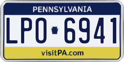 PA license plate LPO6941
