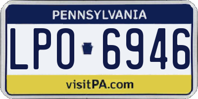 PA license plate LPO6946
