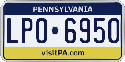 PA license plate LPO6950