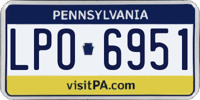 PA license plate LPO6951