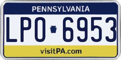 PA license plate LPO6953