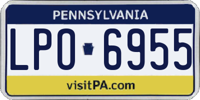 PA license plate LPO6955