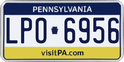 PA license plate LPO6956