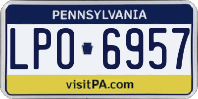 PA license plate LPO6957
