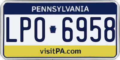 PA license plate LPO6958