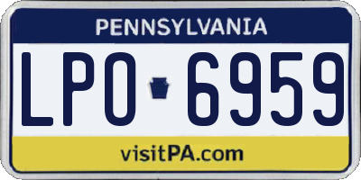 PA license plate LPO6959