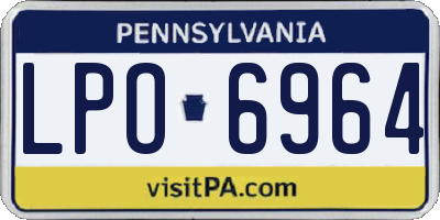 PA license plate LPO6964