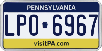 PA license plate LPO6967