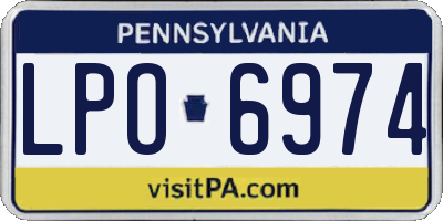 PA license plate LPO6974