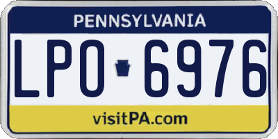 PA license plate LPO6976