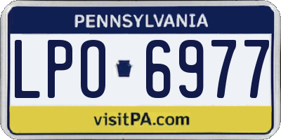 PA license plate LPO6977