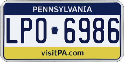 PA license plate LPO6986