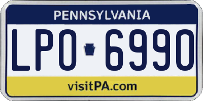 PA license plate LPO6990