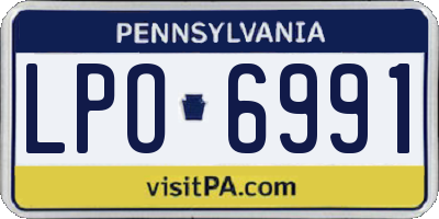 PA license plate LPO6991