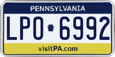 PA license plate LPO6992