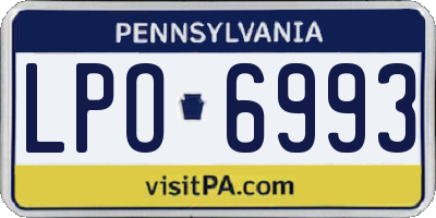 PA license plate LPO6993