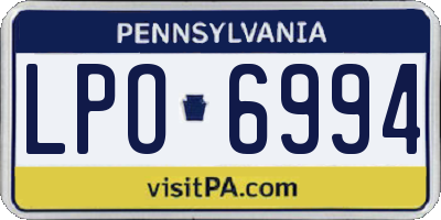 PA license plate LPO6994