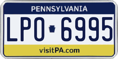 PA license plate LPO6995
